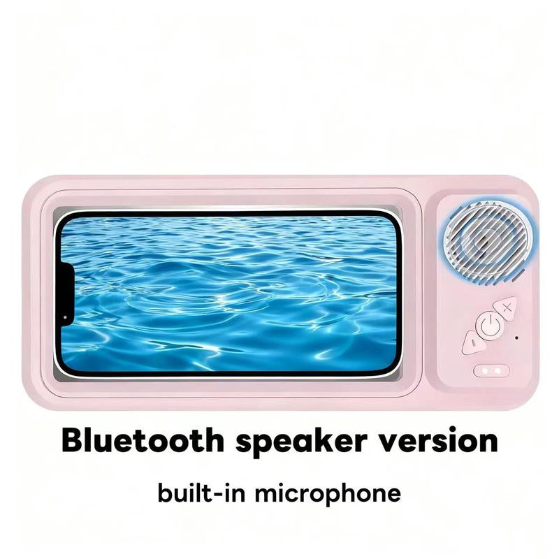 Waterproof Box Speaker, Phone Holder Bluetooth Speaker Audio Shower TV Holder, Swimming Pool, Kitchenbathroom,Sink Bathroom Waterproof 360 ° Rotating Touch Screen, Bluetooth Speaker, Watch Movies, Listen to Music Hands-Free Speakerphone Compact Smartphone