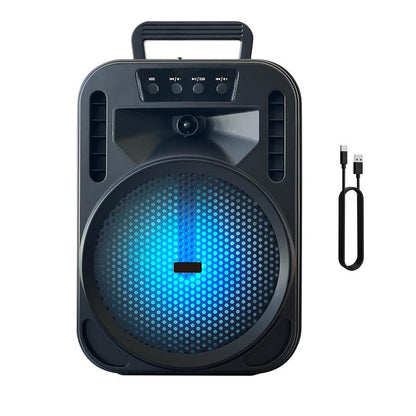6.5“ Portable Bluetooth Speaker Rechargeable with Montion Party LED Lights Wireless PA Speaker for Home Indoor Outdoor Camping