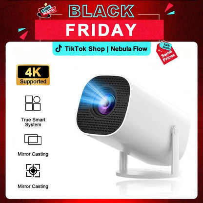 [US Warehouse] Nebula Flow Christmas Gift Projector, Audio Projector, Suitable for Bedroom Cinema and Outdoor Use, 2025 Model Android Wired