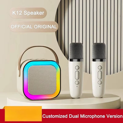 K12 KTV Karaoke Microphone Speaker Wireless Bluetooth Lecture Meeting Voice Box Mini Colorful Lights Audio Long Standby