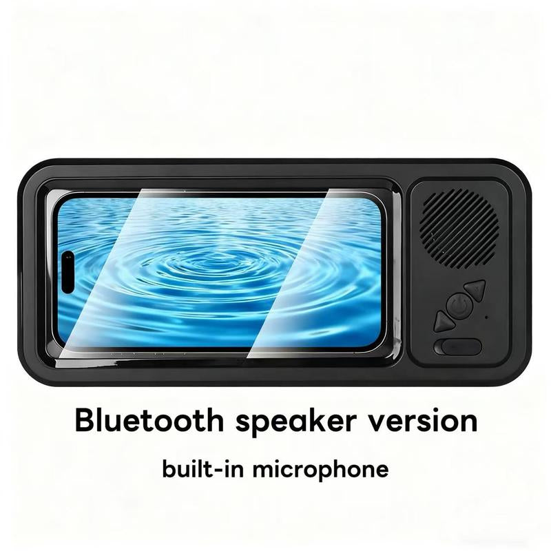 Waterproof Box Speaker, Phone Holder Bluetooth Speaker Audio Shower TV Holder, Swimming Pool, Kitchenbathroom,Sink Bathroom Waterproof 360 ° Rotating Touch Screen, Bluetooth Speaker, Watch Movies, Listen to Music Hands-Free Speakerphone Compact Smartphone